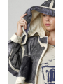 Rundholz DIP - kurze oversize Jacke mit Kapuze - denim print - 1252101102