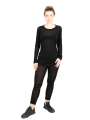 Rundholz - Shirt mit Abschlüssen in Ripp destroyed Look Black - 2241310501