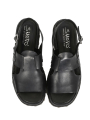 Shoto - Leather sandal Ban Nero - Black - 10201