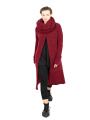 Pal Offner - Long Cardigan Baby Alpaca Wolle Merlot