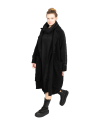 Rundholz DIP - Coat in Fake Fur Look Wool Oversize Black - 2242181202