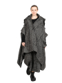 Rundholz - Große Weste Cape mit Applikationen Wollstoff Black Melange - 2241253910