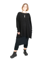 Rundholz - Knitted tunic with raglan sleeves and fringes wool merino yak black - 2241537003