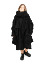 Rundholz - Manteau douillet avec grandes poches et col noeud Oversize Black - 2241387209