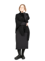 Rundholz DIP - Poncho with turtleneck and fringed edges Merino wool Black - 2242337712