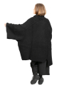 Rundholz DIP - Chunky knit cardigan with shawl collar and wide sleeves wool oversize black Black Melange - 2242447103