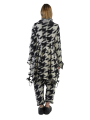 Rundholz - Manteau tricoté en forme de ballon pied-de-poule laine bouillie Black Jacquard - 2241687206