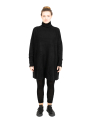 Rundholz DIP - Knitted tunic with turtleneck and fringed edges Merino wool Black - 2242330709