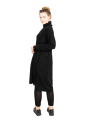 Rundholz DIP - Knitted dress with stand-up collar and fringed edges Merino wool Black - 2242337305