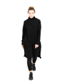 Rundholz DIP - Knitted dress with stand-up collar and fringed edges Merino wool Black - 2242337305