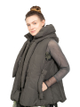 Rundholz Black Label - Fitted down vest with hood and decorative accents Jungle