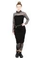 Rundholz DIP - Tubular skirt double layer long cotton jersey stretch black - 2242420311