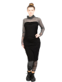 Rundholz DIP - Tubular skirt double layer long cotton jersey stretch black - 2242420311