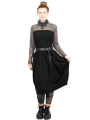 Rundholz Black Label - Balloon skirt with wide waistband in ribbed black - 2243290330