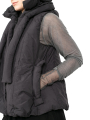 Rundholz Black Label - Fitted down vest with hood and decorative accents Black