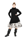 Rundholz - Knitted tunic with turtleneck wool merino yak black - 2241537004