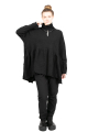 Rundholz - Knitted tunic with flounce and box pleat boiled wool oversize Black - 2241687011