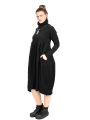 Rundholz - Knitted dress with raised waist and box pleat boiled wool Black - 2241687309