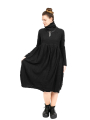 Rundholz - Knitted dress with raised waist and box pleat boiled wool Black - 2241687309