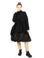 Rundholz - Knitted tunic with flounce and box pleat boiled wool oversize Black - 2241687011