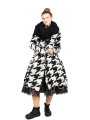 Rundholz - Knitted coat in balloon shape houndstooth boiled wool Black Jacquard - 2241687206