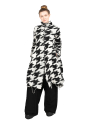 Rundholz - Manteau tricoté en forme de ballon pied-de-poule laine bouillie Black Jacquard - 2241687206