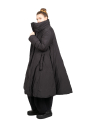 Rundholz Black Label - Fitted down coat with high collar and decorative accents Black