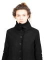 Rundholz Black Label - Coat waisted with suitcase pockets boiled wool + felt Black - 2243881203