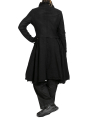 Rundholz Black Label - Coat waisted with suitcase pockets boiled wool + felt Black - 2243881203