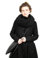 Rundholz DIP - Large scarf with rolled cuffs boiled wool Black - 2242687712