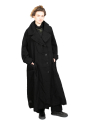 Rundholz Black Label - Long coat with large lapel collar felted wool fabric oversize Black - 2243281204