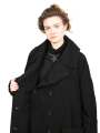 Rundholz Black Label - Long coat with large lapel collar felted wool fabric oversize Black - 2243281204