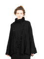 Rundholz DIP - Knitted tunic with stand-up collar and wide sleeves Oversize Black - 2242687002