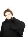 Rundholz DIP - Knitted tunic with stand-up collar and wide sleeves Oversize Black - 2242687002