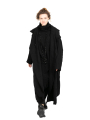 Rundholz Black Label - Long coat with large lapel collar felted wool fabric oversize Black - 2243281204