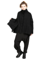 Rundholz Black Label - Jacket with high collar and pleated pockets felted wool fabric oversize Black - 2243281102