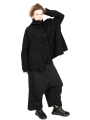 Rundholz Black Label - Jacket with high collar and pleated pockets felted wool fabric oversize Black - 2243281102