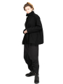 Rundholz Black Label - Jacket with high collar and pleated pockets felted wool fabric oversize Black - 2243281102