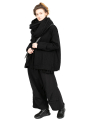 Rundholz Black Label - Jacket with high collar and pleated pockets felted wool fabric oversize Black - 2243281102