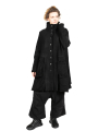 Rundholz Black Label - Jacket in A-line with suitcase pockets boiled wool + felt oversize Black - 2243881102