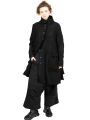 Rundholz Black Label - Jacket in A-line with suitcase pockets boiled wool + felt oversize Black - 2243881102