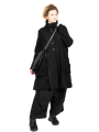 Rundholz Black Label - Jacket in A-line with suitcase pockets boiled wool + felt oversize Black - 2243881102