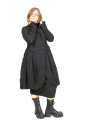 Rundholz - Fitted coat with patch pockets felted wool fabric black - 2241011213