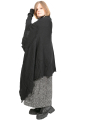 Rundholz DIP - Giant scarf or knitted vest with armholes boiled wool Black - 2242687710