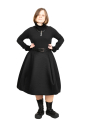 Rundholz - Extravagant skirt in tulip shape felted wool fabric Black - 2241770309