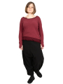 Pal Offner - Layered Look Longsleeve_Cotton Jersey + Georgette Merlot - 30103