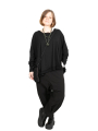 Rundholz Black Label - Shirt with tulle trims at the neck and hem Oversize black - 2243330509