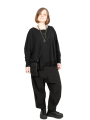 Rundholz Black Label - Shirt with tulle trims at the neck and hem Oversize black - 2243330509