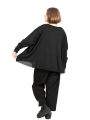 Rundholz Black Label - Shirt with tulle trims at the neck and hem Oversize black - 2243330509