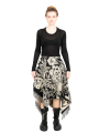 Rundholz - Skirt in wrap look jacquard floral pattern Black Jacquard - 2241040302